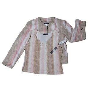 City Girl 2 Pc Women's set Jacket & Blouse Snake Print Pink Multi Color Sz Large